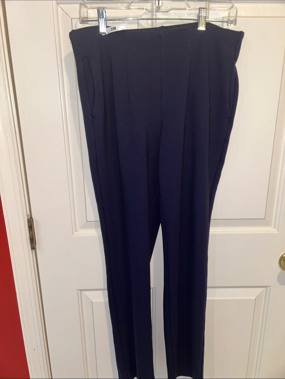 Belle Regular Ponte Hollywood Waist Full Length Pant - Navy